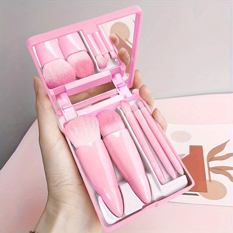 Set de 5 Brochas de Maquillaje con Espejo