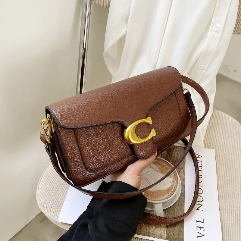 Double-Strap Small Square Crossbody Bag – Stylish Underarm Shoulder Purse for Women