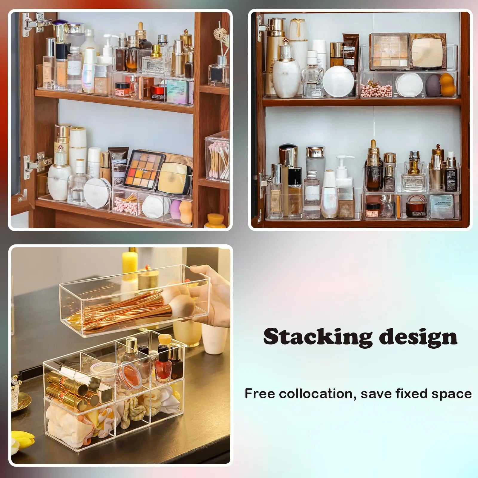 Makeup Organizer for Drawer, Makeup Organizer for Vanity, Countertop, Bathroom, Kitchen and Cabinet Storage Boxes