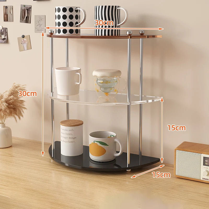 Acrylic Bathroom Vanity Organizer Perfume Organizer For Dresser Countertop Shelf Makeup Count Shelf Desktop Storage For Kitchen