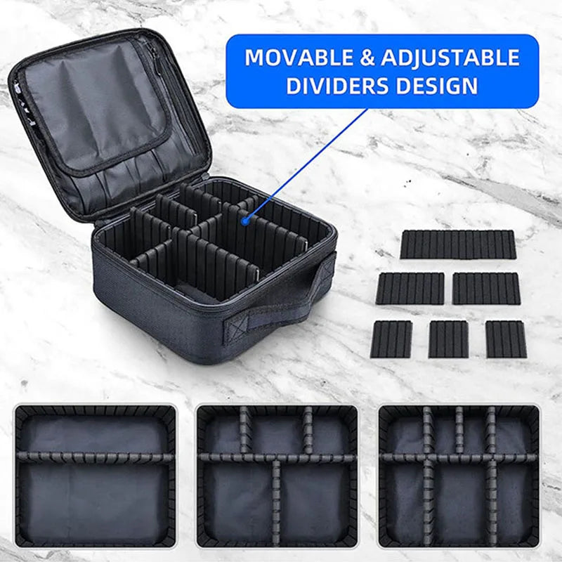 Travel Makeup Bag for Women Waterproof Cosmetic Case with Beauty Brush Storage Professional Tool Organizer Embroidery Design