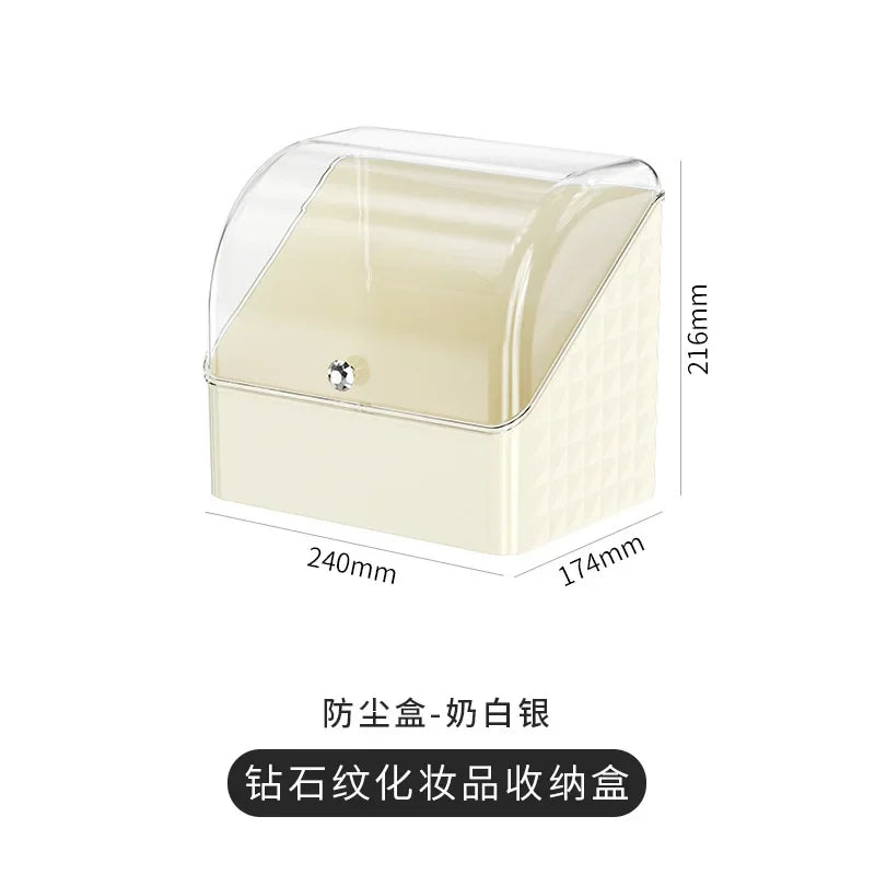 Cosmetic Storage Box Senior Sense of Light Luxury Desktop Makeup Box Transparent Visible Drawer Dust Moisture Proof Shelf