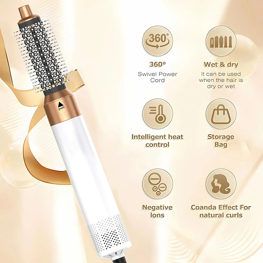 5-In-1 Electric Hair Dryer Styling Set  Home Styling Tools Curling Iron Hot Air Comb Straightener Multifunctional Hair Salon