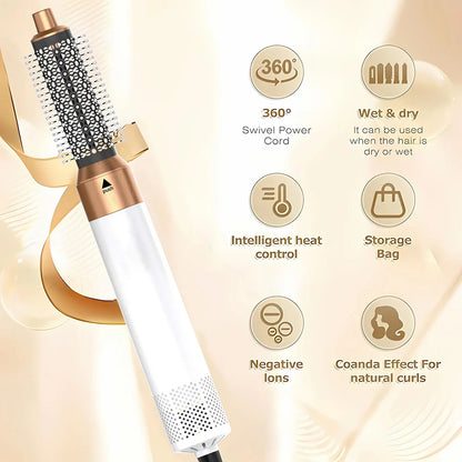 5-In-1 Electric Hair Dryer Styling Set  Home Styling Tools Curling Iron Hot Air Comb Straightener Multifunctional Hair Salon