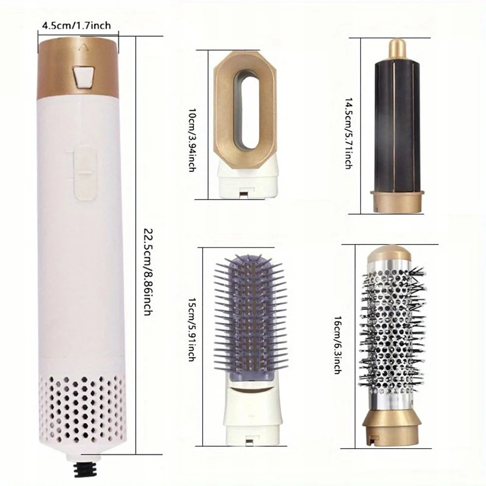 5-In-1 Electric Hair Dryer Styling Set  Home Styling Tools Curling Iron Hot Air Comb Straightener Multifunctional Hair Salon