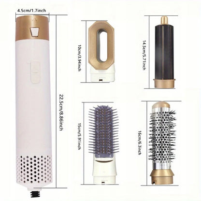 5-In-1 Electric Hair Dryer Styling Set  Home Styling Tools Curling Iron Hot Air Comb Straightener Multifunctional Hair Salon