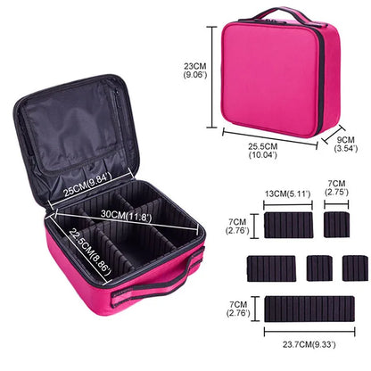 Travel Makeup Bag for Women Waterproof Cosmetic Case with Beauty Brush Storage Professional Tool Organizer Embroidery Design
