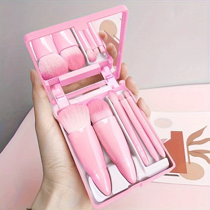 Set de 5 Brochas de Maquillaje con Espejo
