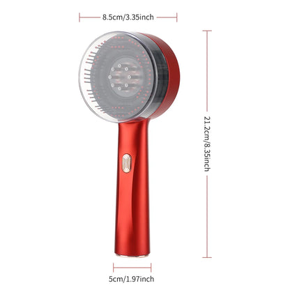 Scalp Massage Comb 630nm LED Red Light Electric Vibration Head Massager Scalp Oil Applicator Nourish Hair Care Brush Relaxation