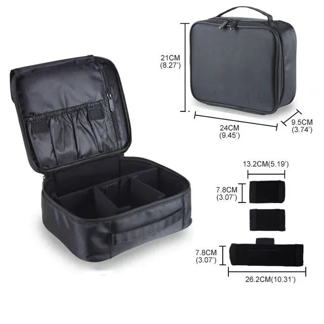 Travel Makeup Bag for Women Waterproof Cosmetic Case with Beauty Brush Storage Professional Tool Organizer Embroidery Design