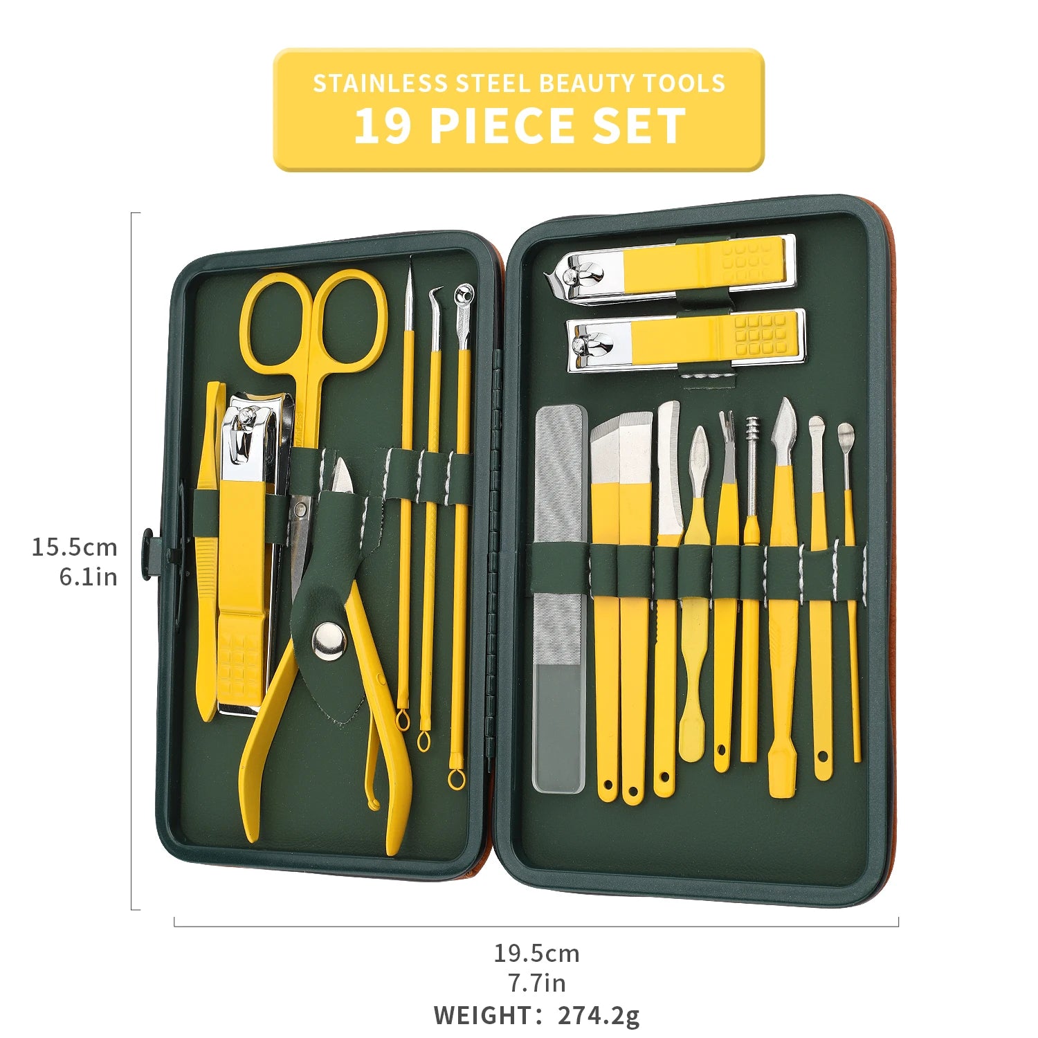 7/10/13/19Pcs Manicure Kit,Nail Care Kit For Women, Manicure Pedicure Set, Nail Clippers Toenail Clippers Kit,  with Travel Case