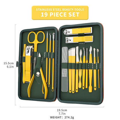 7/10/13/19Pcs Manicure Kit,Nail Care Kit For Women, Manicure Pedicure Set, Nail Clippers Toenail Clippers Kit,  with Travel Case