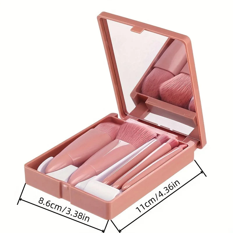Set de 5 Brochas de Maquillaje con Espejo