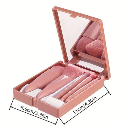 Set de 5 Brochas de Maquillaje con Espejo