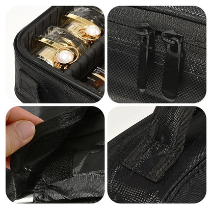 Travel Makeup Bag for Women Waterproof Cosmetic Case with Beauty Brush Storage Professional Tool Organizer Embroidery Design