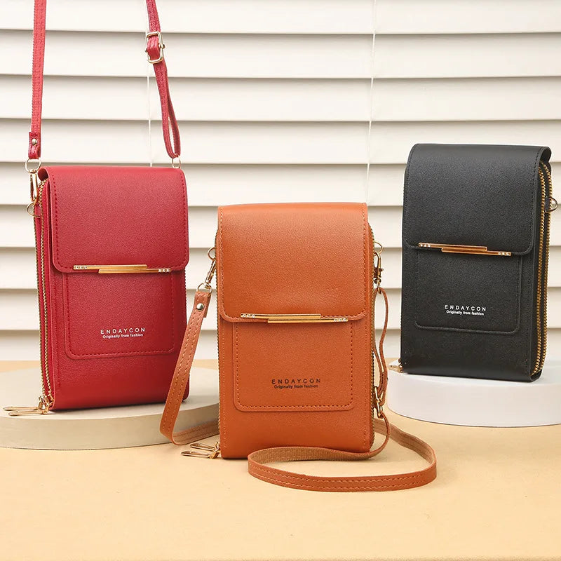 Crazy Bag Fashion Touch Screen Lock Cell Phone Bag Women&