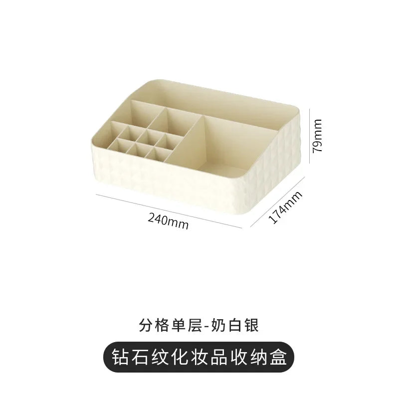 Cosmetic Storage Box Senior Sense of Light Luxury Desktop Makeup Box Transparent Visible Drawer Dust Moisture Proof Shelf