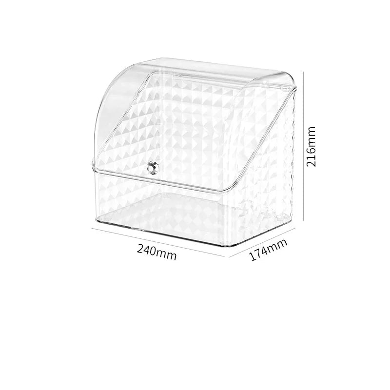 Cosmetic Storage Box Senior Sense of Light Luxury Desktop Makeup Box Transparent Visible Drawer Dust Moisture Proof Shelf
