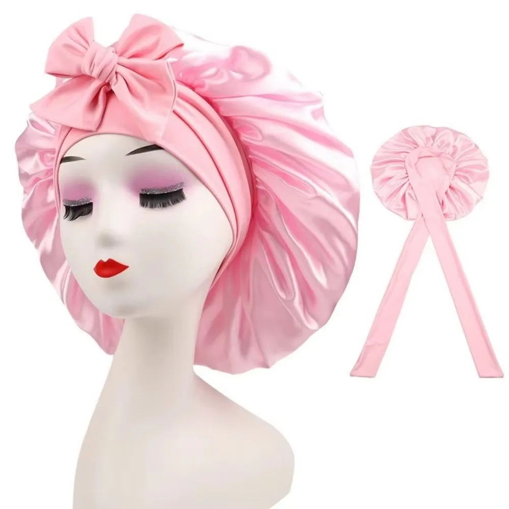 Satin Bonnet Silk Bonnet Adjustable Bonne For Sleeping Hair Bonnet With Tie Band Bonnets For Women Men