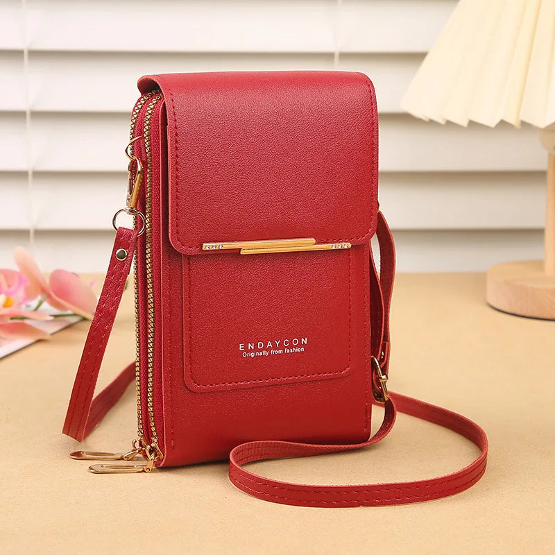 Crazy Bag Fashion Touch Screen Lock Cell Phone Bag Women&