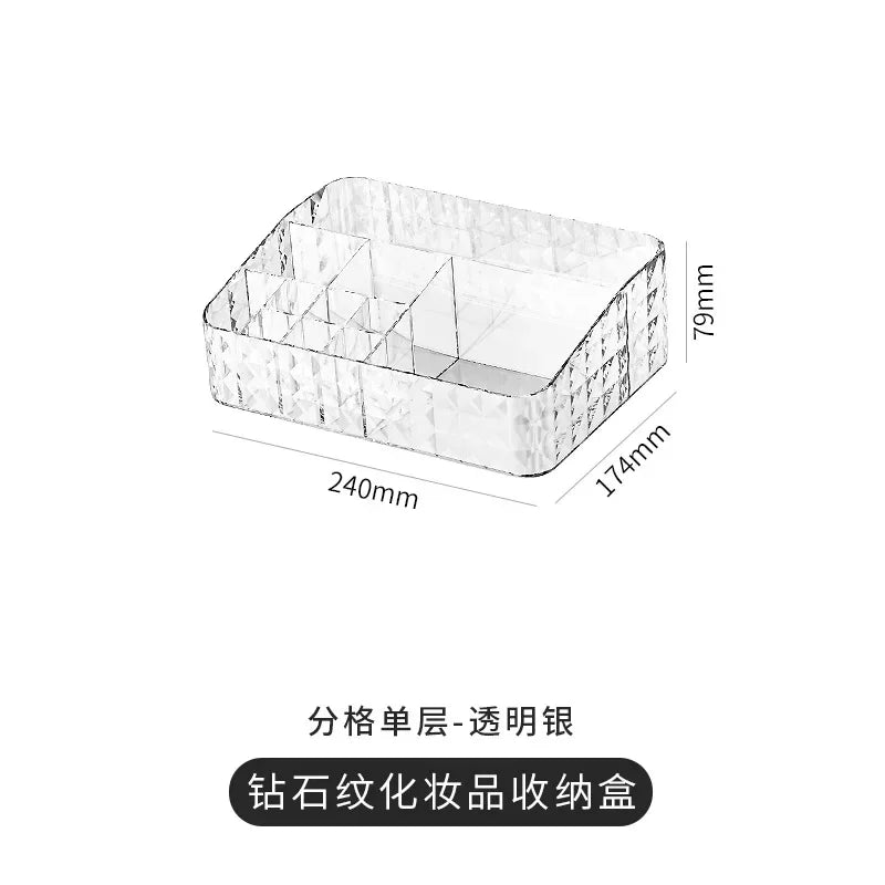 Cosmetic Storage Box Senior Sense of Light Luxury Desktop Makeup Box Transparent Visible Drawer Dust Moisture Proof Shelf