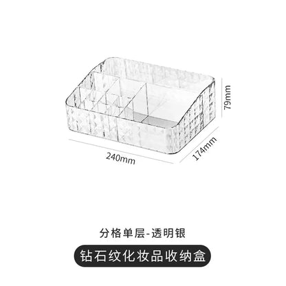 Cosmetic Storage Box Senior Sense of Light Luxury Desktop Makeup Box Transparent Visible Drawer Dust Moisture Proof Shelf