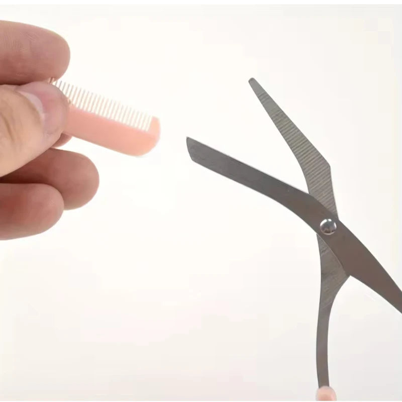 Eyebrow trimming scissors, built-in comb - made of stainless steel material, precise grooming tool, creating perfect eyebrows