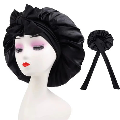 Satin Bonnet Silk Bonnet Adjustable Bonne For Sleeping Hair Bonnet With Tie Band Bonnets For Women Men