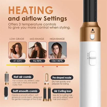 New 5 in 1 Hair Dryer Brush Hot Comb Set Professional Curling Iron Hair Straightener Styling Tool For Professional Hair Dryer