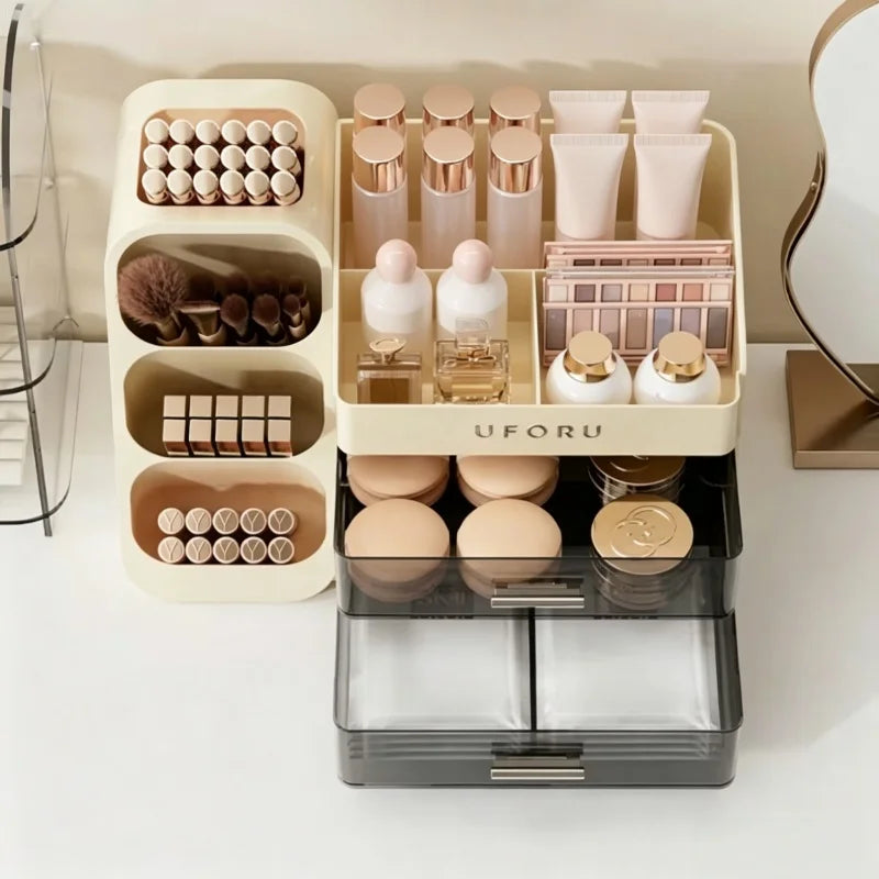 Cosmetics Storage Box Home Dressing Table High-end Large Multi-functional Compartmentalized Storage Rack Pratical New Arrival