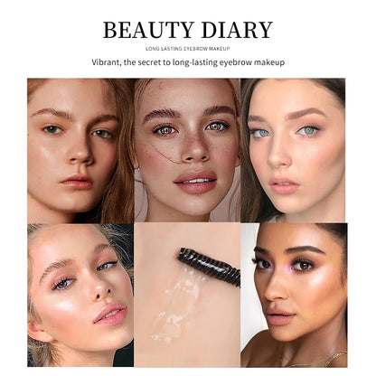 QIBEST Transparent Eyebrow Pomade Brow Natural Waterproof Long Lasting Creamy Texture Tinted Sculpted Brow Gel Set With Brush