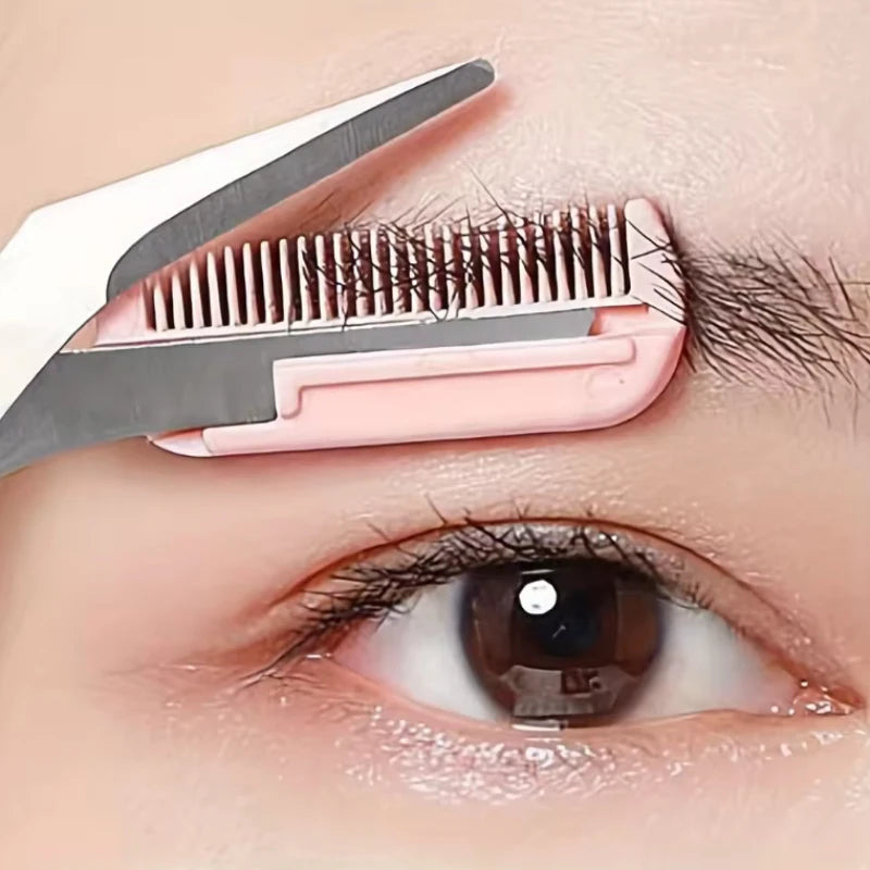 Eyebrow trimming scissors, built-in comb - made of stainless steel material, precise grooming tool, creating perfect eyebrows