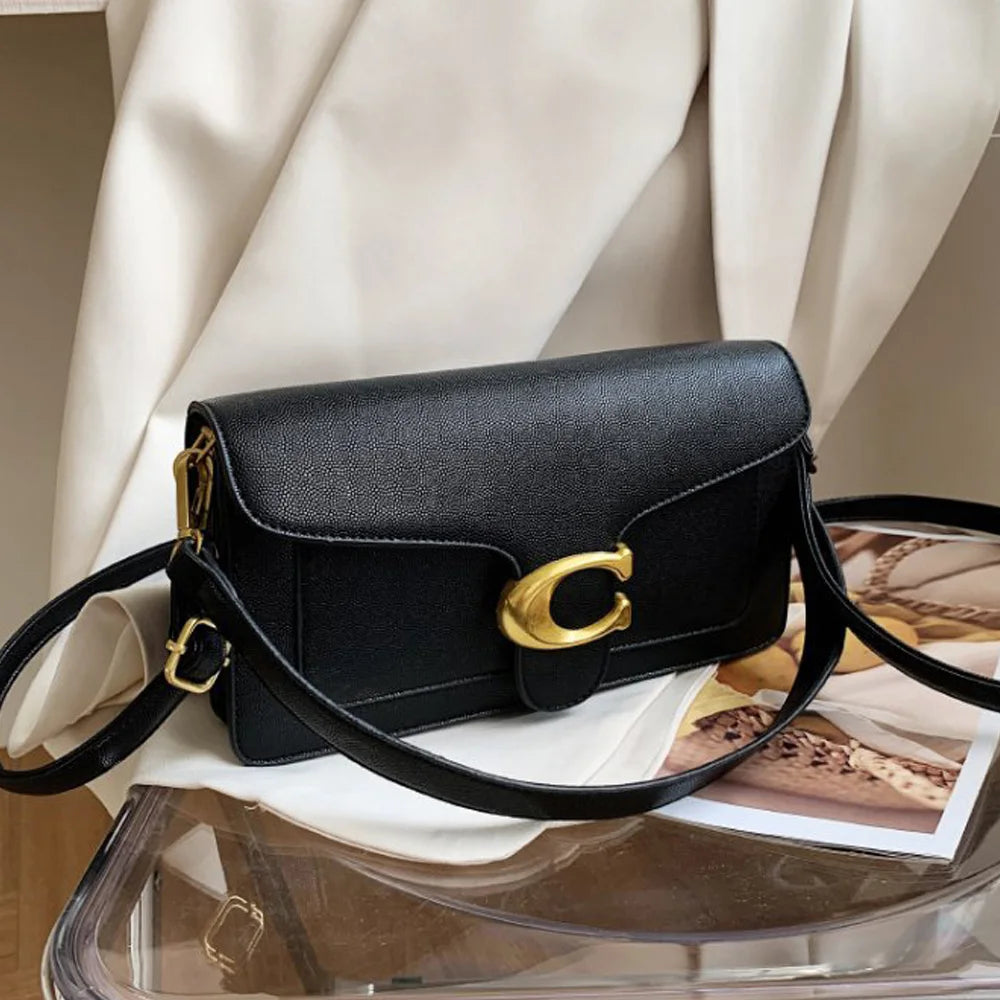 Double-Strap Small Square Crossbody Bag – Stylish Underarm Shoulder Purse for Women
