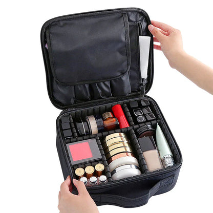 Travel Makeup Bag for Women Waterproof Cosmetic Case with Beauty Brush Storage Professional Tool Organizer Embroidery Design