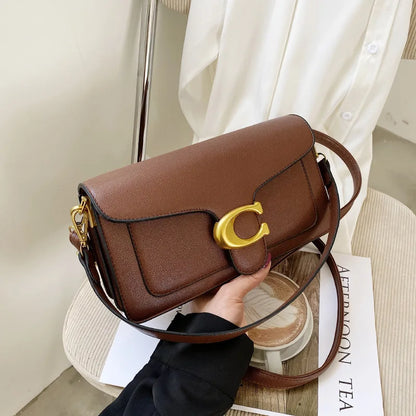 Double-Strap Small Square Crossbody Bag – Stylish Underarm Shoulder Purse for Women