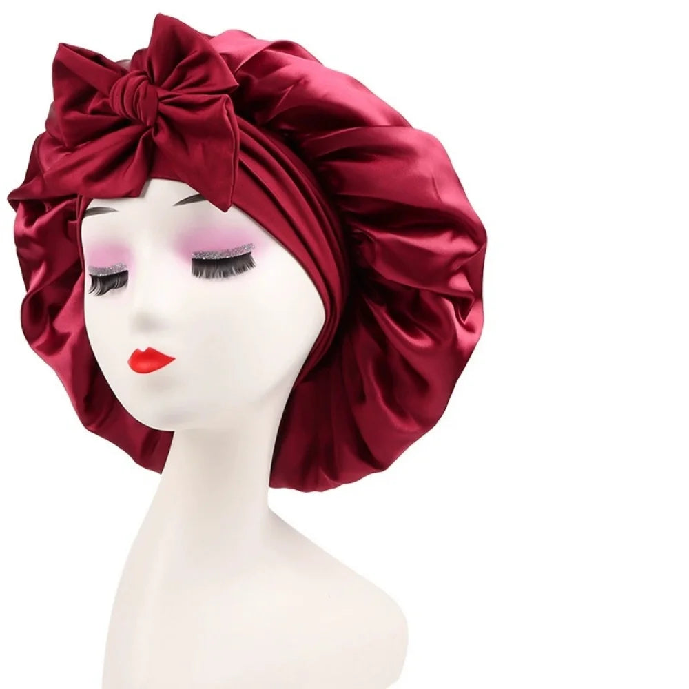 Satin Bonnet Silk Bonnet Adjustable Bonne For Sleeping Hair Bonnet With Tie Band Bonnets For Women Men