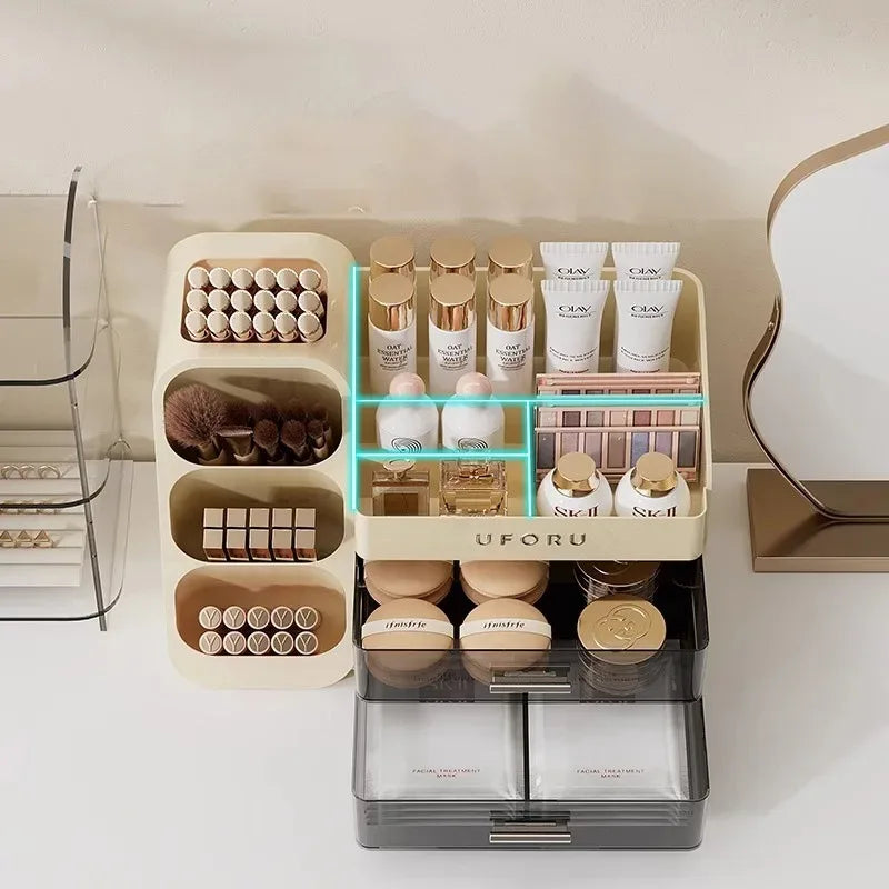 Makeup Organizer With Drawers Large Cosmetic Skincare Jewelry Perfume Storage Box For Home Countertop Vanity Bathroom Bedroom