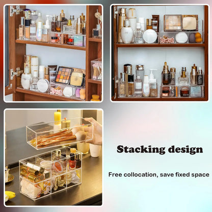 Makeup Organizer for Drawer, Makeup Organizer for Vanity, Countertop, Bathroom, Kitchen and Cabinet Storage Boxes