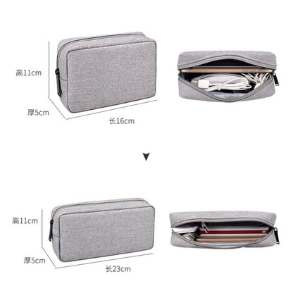 Travel Essentials Pouch Organizer for USB Cables Earphones Gadgets Storage Bag Digital Accessories Makeup Cover Devices