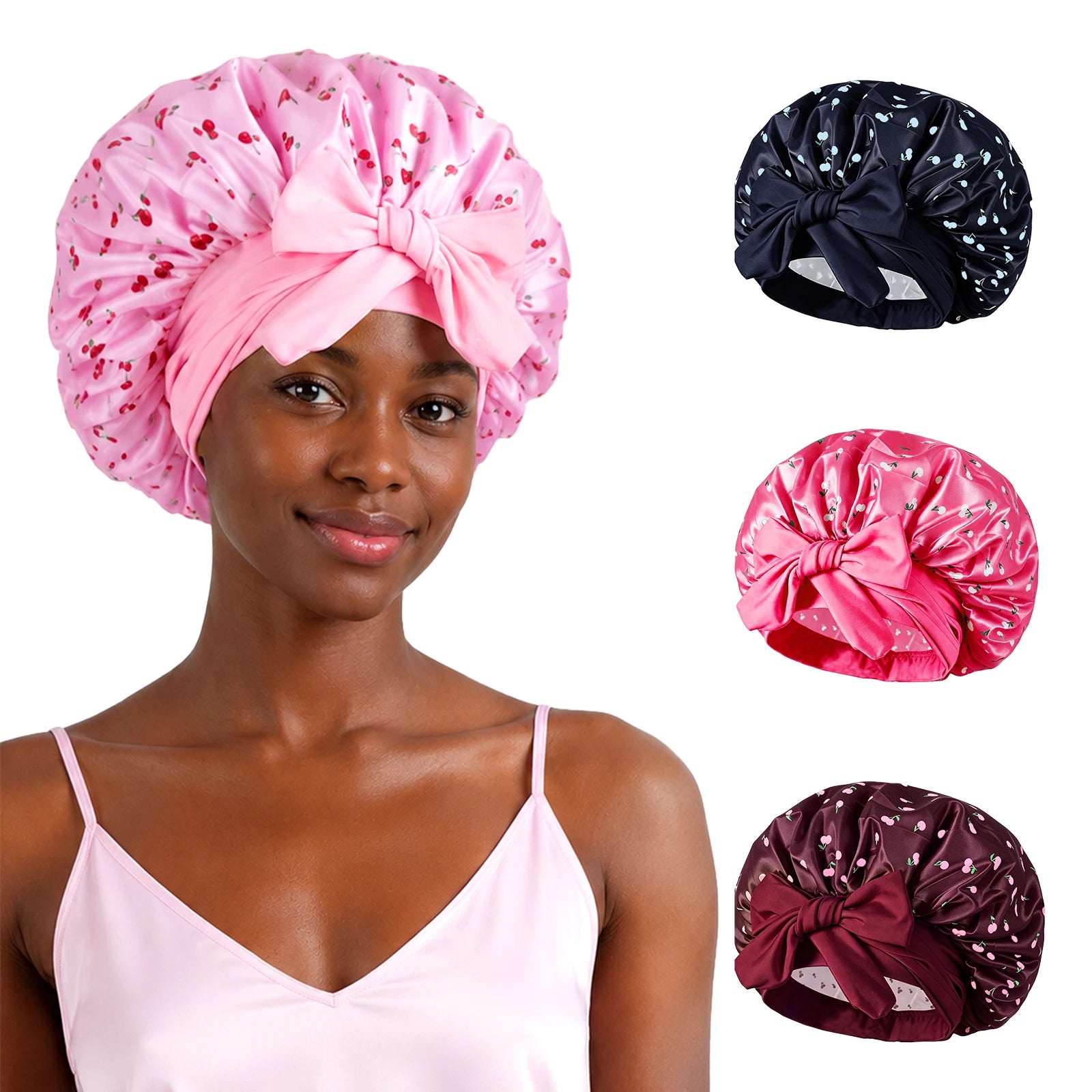 Satin Bonnet for Sleeping - Softer Than Silk Bonnet For Sleeping Women - Secure Fit, Adjustable, Night Cap For Curly &amp; Textured