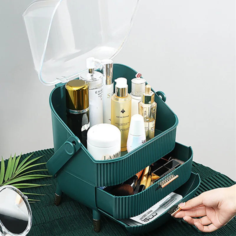 Cosmetics Organizer Storage Box Bathroom Big Capacity Waterproof Dustproof Jewelry Makeup Home Skin Care Make Up Storage Drawer