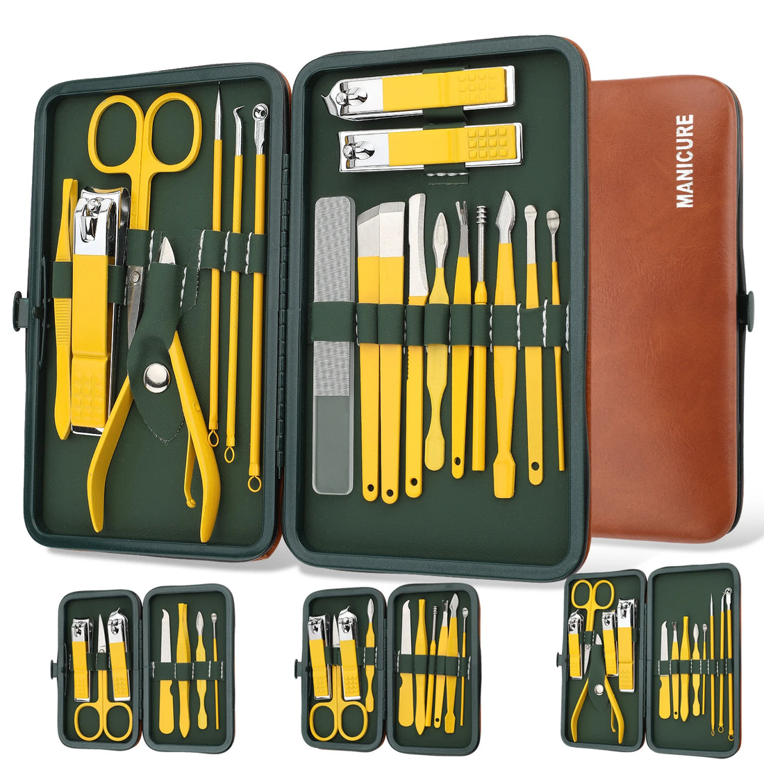 7/10/13/19Pcs Manicure Kit,Nail Care Kit For Women, Manicure Pedicure Set, Nail Clippers Toenail Clippers Kit,  with Travel Case