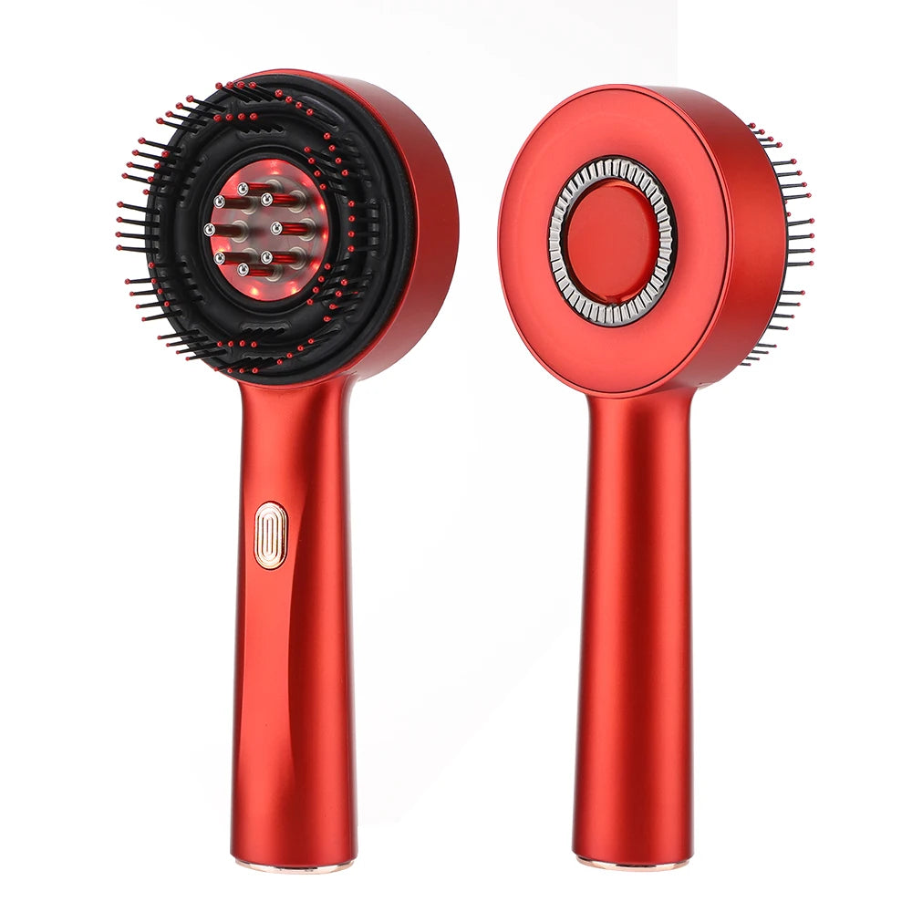 Electric Vibration Massage Comb Red Light Scalp Brush Stimulating Oil Applicator Hair Strengthening Root Care Daily Use