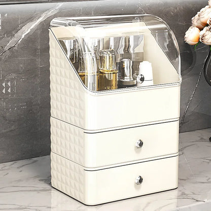 Cosmetic Storage Box Senior Sense of Light Luxury Desktop Makeup Box Transparent Visible Drawer Dust Moisture Proof Shelf