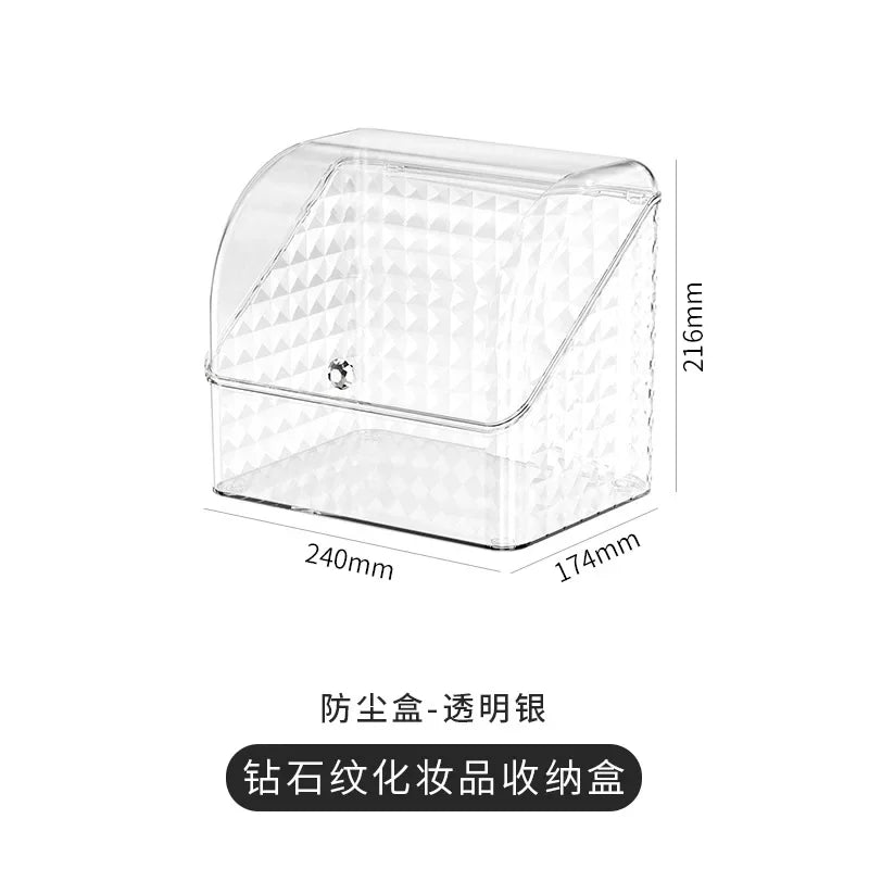 Cosmetic Storage Box Senior Sense of Light Luxury Desktop Makeup Box Transparent Visible Drawer Dust Moisture Proof Shelf