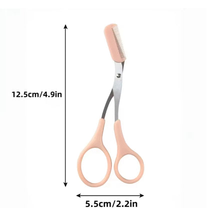 Eyebrow trimming scissors, built-in comb - made of stainless steel material, precise grooming tool, creating perfect eyebrows