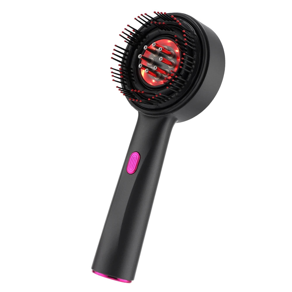 Scalp Massage Comb 630nm LED Red Light Electric Vibration Head Massager Scalp Oil Applicator Nourish Hair Care Brush Relaxation