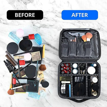 Travel Makeup Bag for Women Waterproof Cosmetic Case with Beauty Brush Storage Professional Tool Organizer Embroidery Design