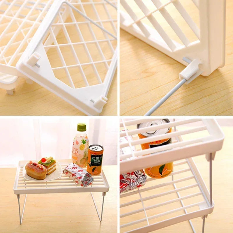 Home Closet Organizer Storage Shelf Kitchen Adjustable Storage Rack Shelves Cabinet Holders Space Saving Makeup Organizer