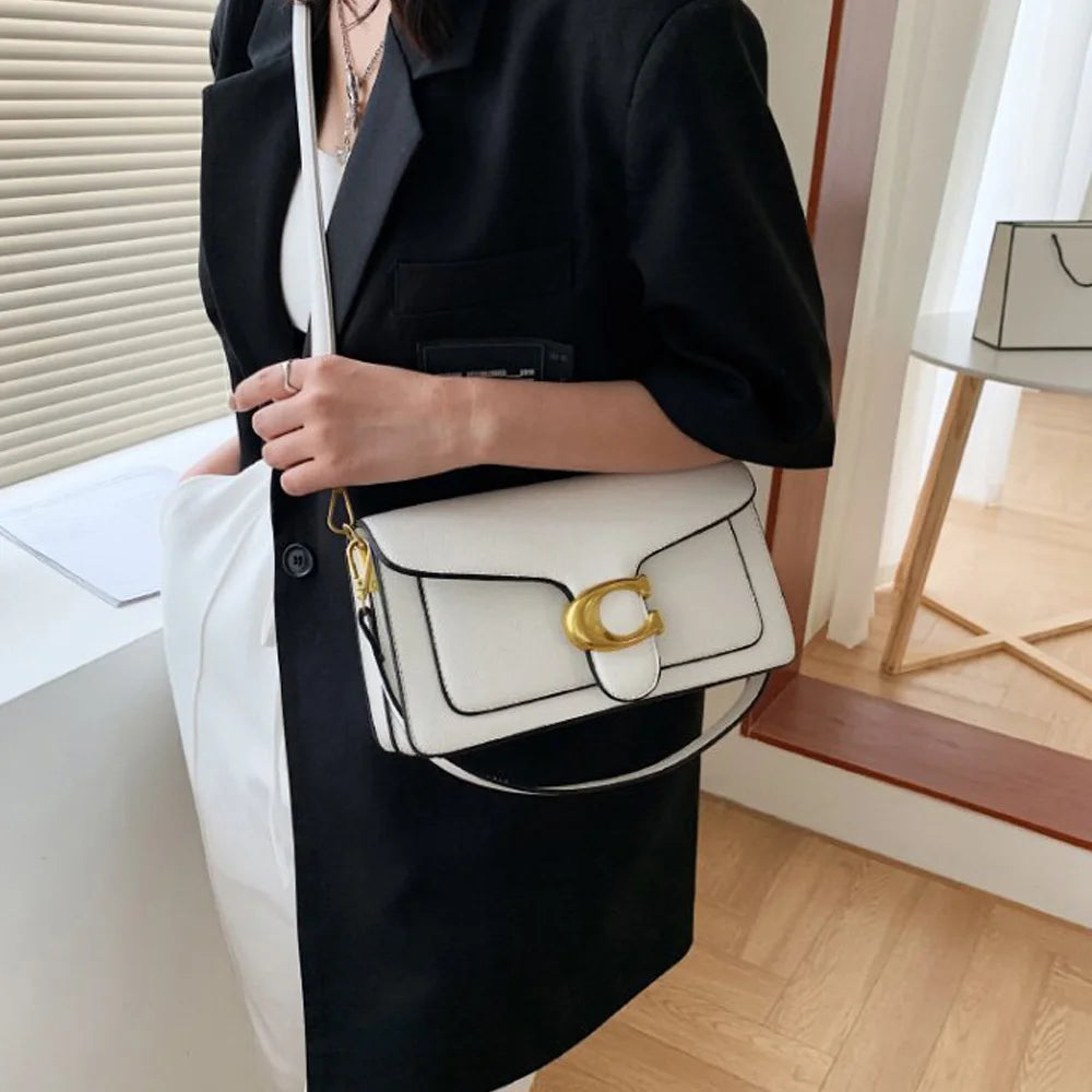 Double-Strap Small Square Crossbody Bag – Stylish Underarm Shoulder Purse for Women